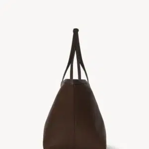 The Row XL Park Tote Bag With Stitched Detailing In Deep Brown
