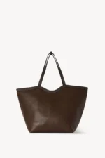 The Row XL Stitched Park Tote Bag In Deep Brown