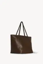The Row Park XL Tote Bag In Deep Brown With Stitched Details