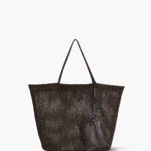 The Row Barn Tote Bag In Dark Brown