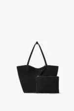 The Row Park Tote Three Edge Black Leather Bag