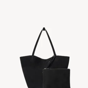 The Row Park Tote Three Edge Black Leather Bag
