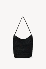 The Row Alma Shoulder Raffia Bag Black